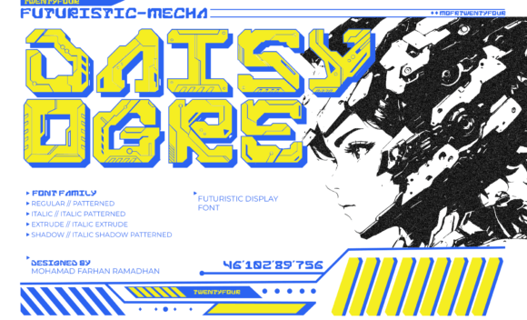 Daisyogre: A Display Typeface That Feels Like a Quiet Moment in a Neon City