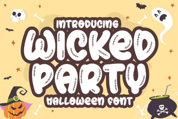 Wicked Party: A Halloween Display Font with Stitched Soul